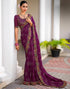 Vasthrlay Georgette Scalloped Unstitched Yellow Saree