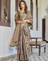 Vasthrlay Banarasi Jacquard Unstitched Grey Saree