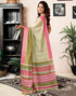 Vasthrlay Chanderi Printed Unstitched Off White Saree