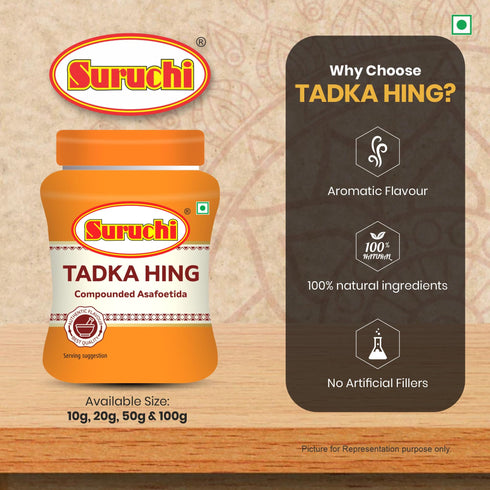 Suruchi Tadka Hing Powder 50g Compounded Asafoetida Bandhani