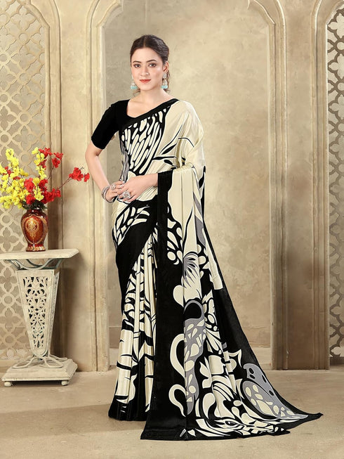 Vasthrlay Womens Printed Unstitched Mauve Saree