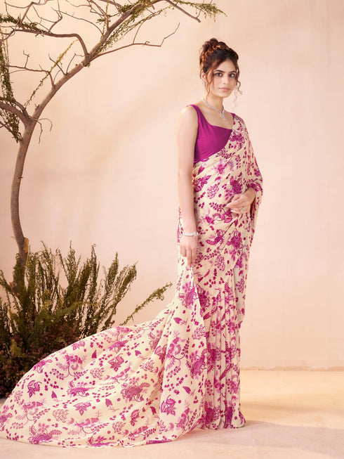 Vasthrlay Georgette Printed Saree