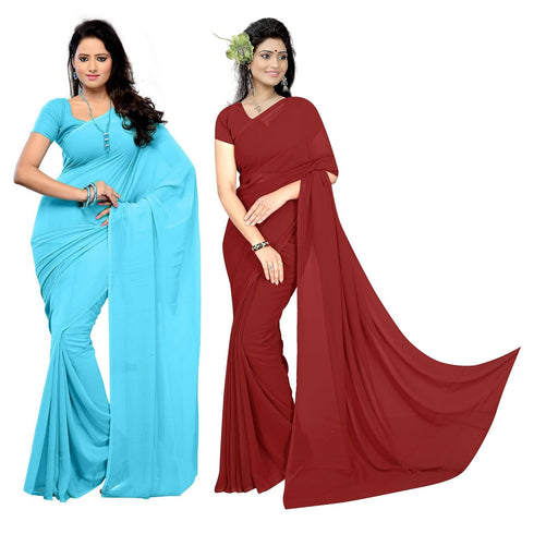 Vasthrlay Georgette Unstitched Maroon Free Ethnic Wear