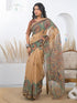 Vasthrlay Bandhani Embroidery Unstitched White Saree