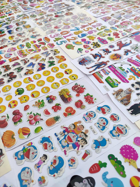 Eclet Wall Cartoon Puffy 3D PVC Cute Mix Stickers Funny for Kids On Gifts