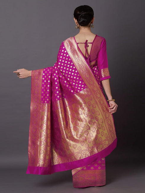 Vasthrlay Jacquard Unstitch Purple Ethnic Wear