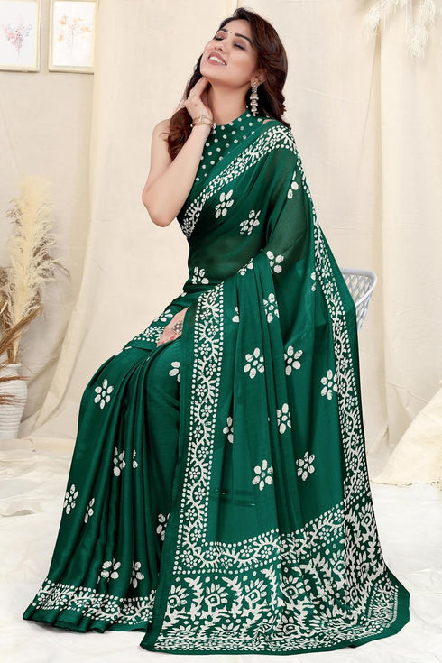 Vasthrlay Fashion Chiffon Printed Parrot Ethnic Wear