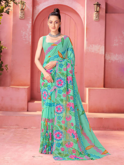 Vasthrlay Georgette Printed Saree