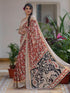 Vasthrlay Womens Printed Unstitched Beige Saree