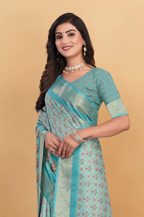 Vasthrlay Kanjivaram Traditional Unstitched Saree