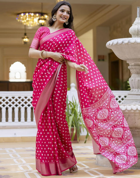 Vasthrlay Womens Striped Unstitched Dusty Pink Saree