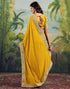 Vasthrlay Embroidery Traditional Yellow Saree With Unstitched Blouse Piece