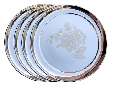Steel Laser Design Dinner Plate Set of 4 (29.5 CM)