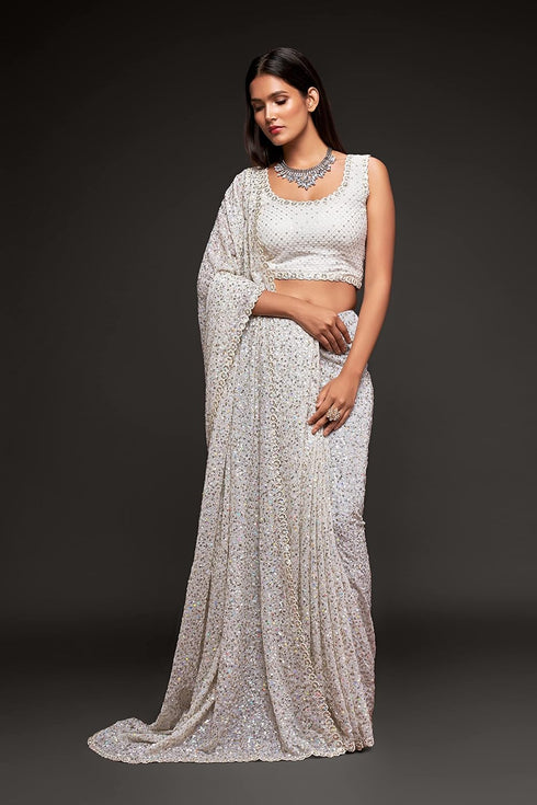 Vasthrlay Georgette Sequins Blouse Ethnic Wear