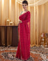 Vasthrlay Georgette Bandhani Unstitched Red Saree