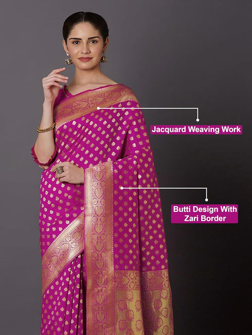 Vasthrlay Jacquard Unstitch Purple Ethnic Wear