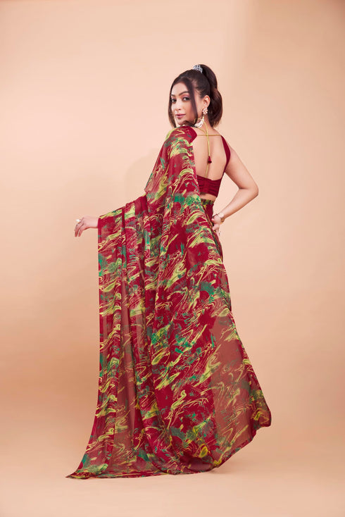 Vasthrlay Chiffon Unstitched Saree