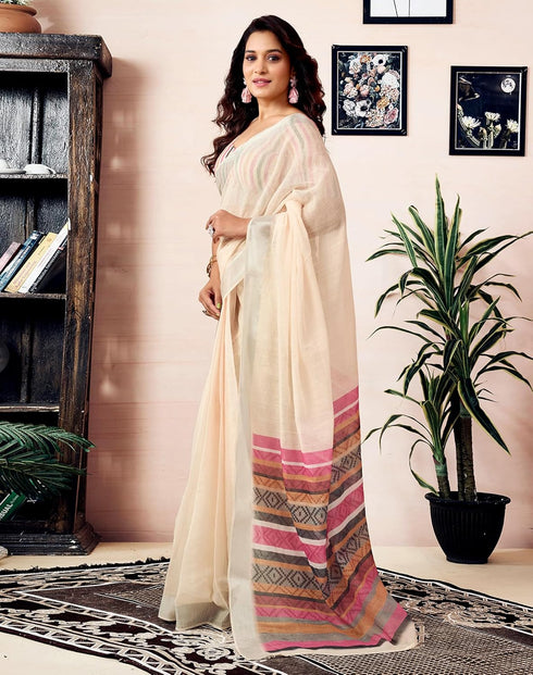 Vasthrlay Womens Printed Unstitched Dark Green Saree