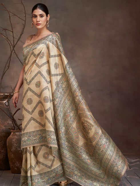 Vasthrlay Madhubani Printed Unstitched Hs Ethnic Wear