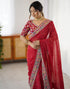 Vasthrlay Georgette Embroidery Unstitched Pink Saree