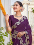 Vasthrlay Georgette Embroidery Dark Saree