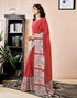 Vasthrlay Chanderi Printed Unstitched Orange Saree