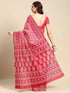 Vasthrlay Cotton Printed Mulmul Blue Saree