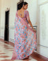 Vasthrlay Womens Printed Mauve Saree With Unstitched Blouse Piece