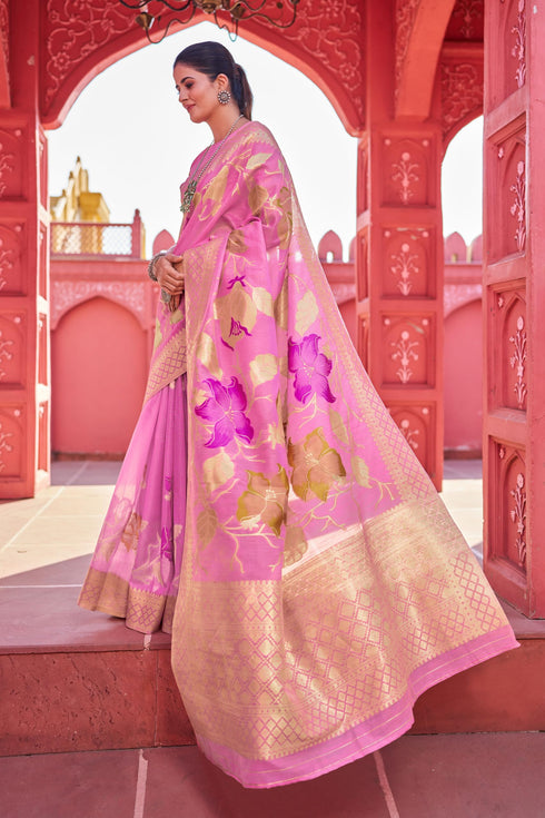 Vasthrlay Organza Designer Unstitched Saree