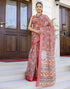 Vasthrlay Womens Printed Unstitched White Saree