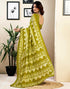 Vasthrlay Womens Printed Unstitched White Saree