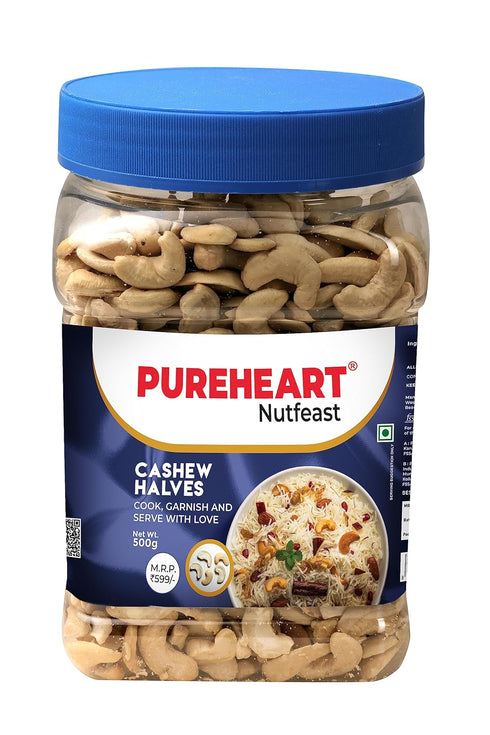 Pureheart Split Cashew Halves Premium Crunchy Cashewnuts/Tukda Kaju/Dry Fruit