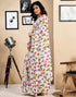 Vasthrlay Womens Printed Unstitched White Saree