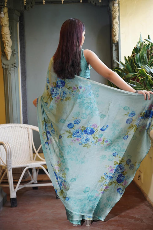 Vasthrlay Fashion Chiffon Printed Dusty Ethnic Wear
