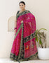 Vasthrlay Georgette Bandhani Unstitched Purple Saree