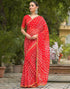 Vasthrlay Georgette Bandhani Unstitched Green Saree