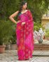 Vasthrlay Georgette Bandhani Unstitched Green Saree