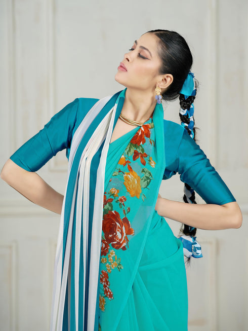 Vasthrlay Georgette Unstitched Saree
