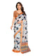 Vasthrlay Brown Printed Unstitched Saree