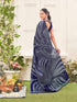 Vasthrlay Womens Abstract Unstitched Off White Saree