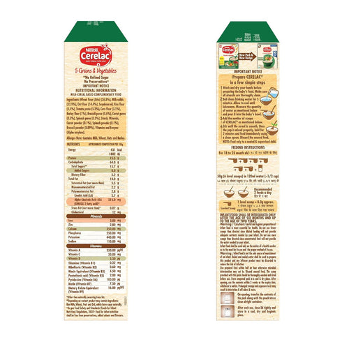 CERELAC Baby Food Cereal | 5 Grains & Vegetables