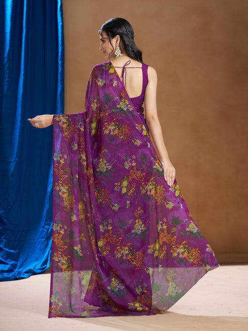 Vasthrlay Chiffon Floral Saree