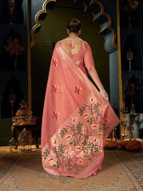Vasthrlay Women's Lucknowi Chikankari Cotton Saree