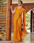 Vasthrlay Bandhani Printed Yellow Saree With Unstitched Blouse Piece