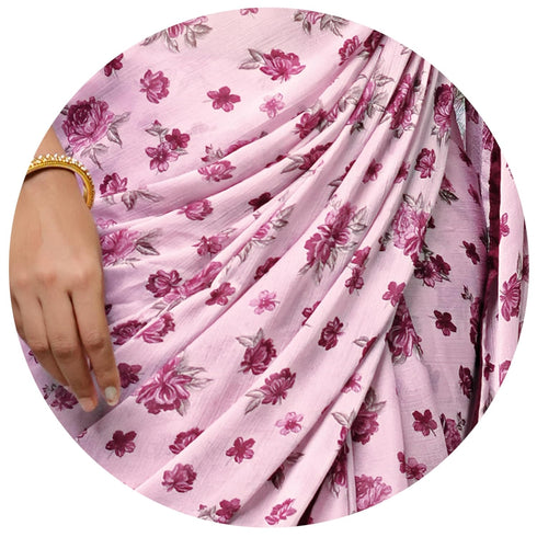 Vasthrlay Fashion Chiffon Geometric Printed Ethnic Wear