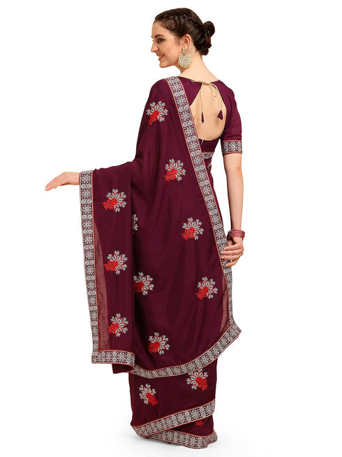 Vasthrlay Vichitra Embroidery Saree