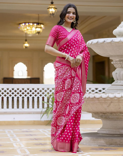 Vasthrlay Womens Striped Unstitched Dusty Pink Saree