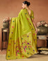 Vasthrlay Womens Paithani Unstitched Dark Green Saree