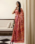 Vasthrlay Womens Printed Unstitched White Saree