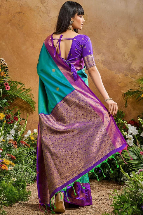 Vasthrlay Kanjivaram Unstitched Jacquard Stylish Saree